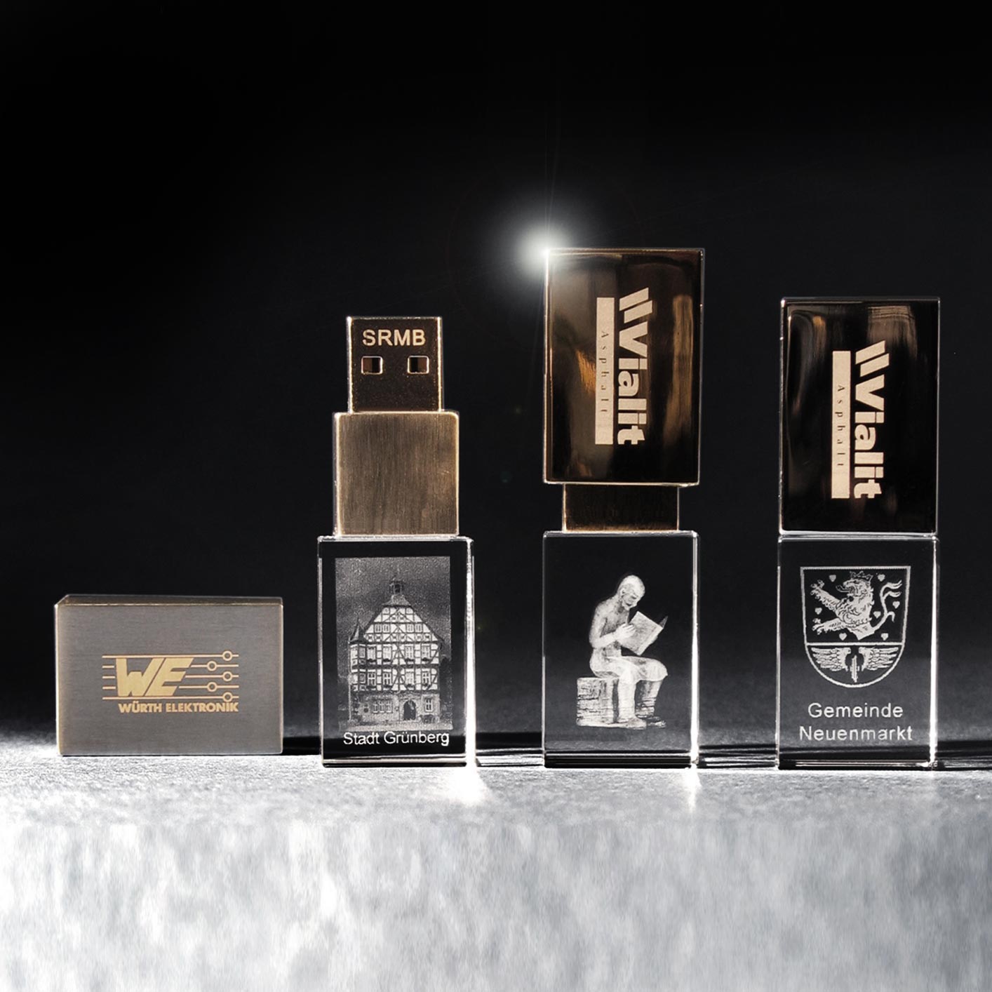 3D LED USB-Stick mit Laser Foto
