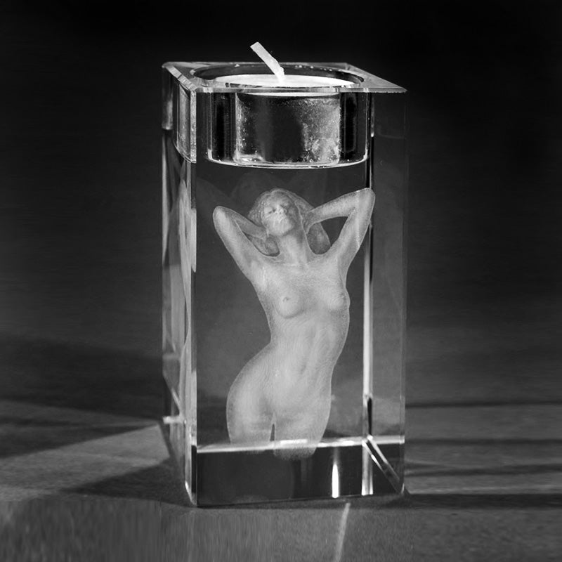 3D Lasergravur von 3D Kristall. Venus in Glas gelasert