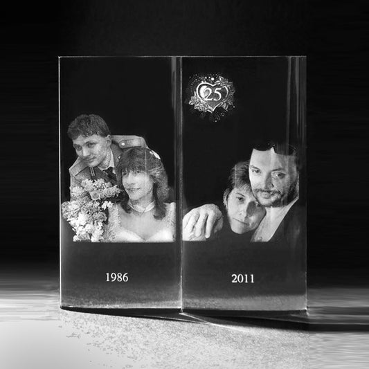 2D Laser Foto in Glas. Glasfoto in Fotobuch von 3D Crystal