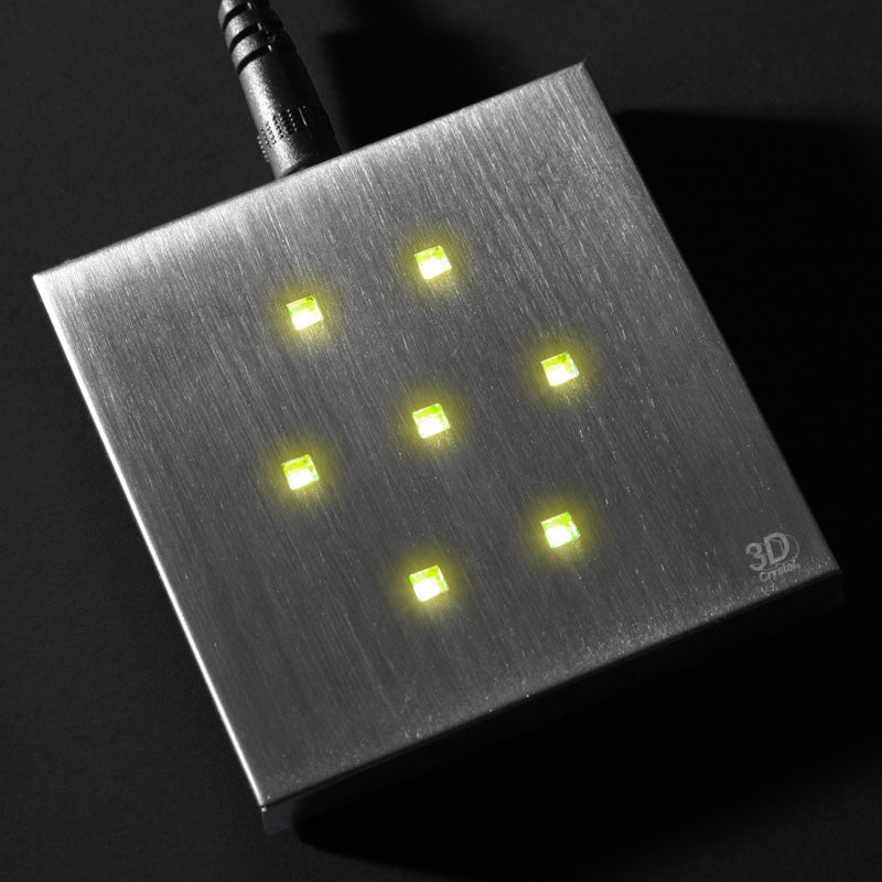 3D Crystal LED Leuchtsockel - Farbe Gelb