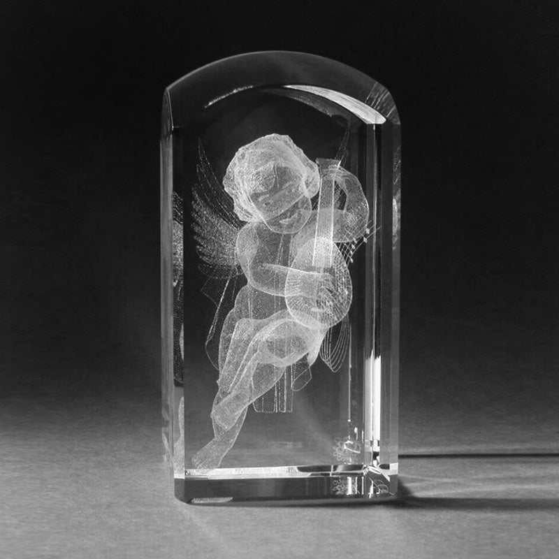 3D Engel mit Gitarre in 3D Glas gleasert