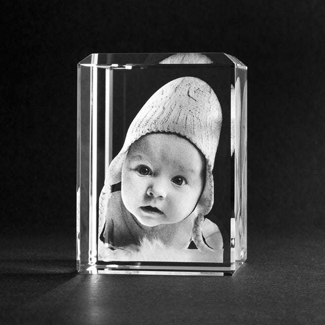 3D Glasfoto Lasergravur von Ihrem Bild.