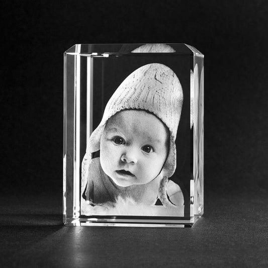 3D Glasfoto Lasergravur von Ihrem Bild.