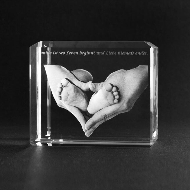 3D Lasergravur in Glas vom eigenen Bild