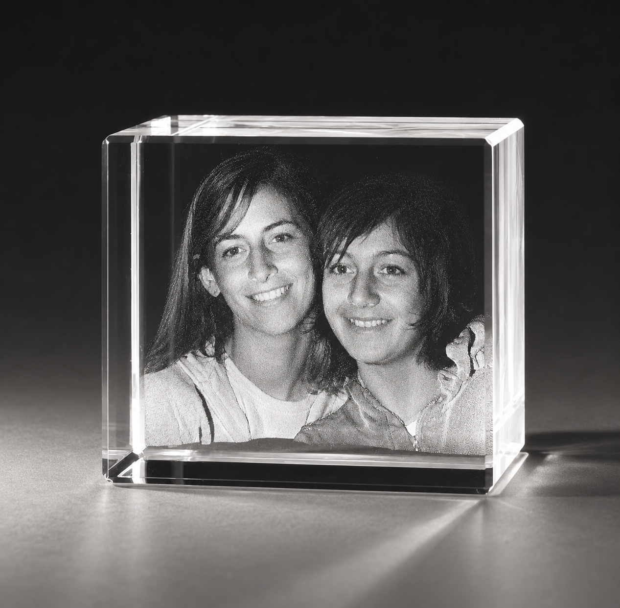 3D Laser Foto im Kristallglas 70x60x40 mm (1-3 Personen)