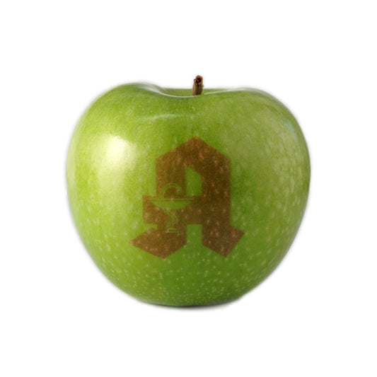 Logo Apfel Grün, Laser Obst, Gravierter Werbe Apfel